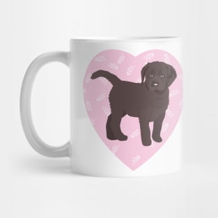 Chocolate Labrador Puppy Love Pink Heart Mug
